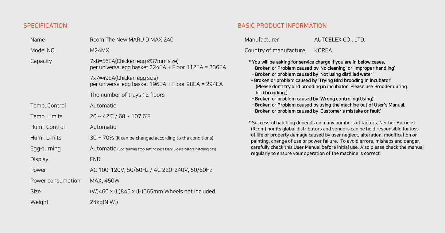 Rcom The New MARU D MAX 240: Технические характеристики The New MARU D