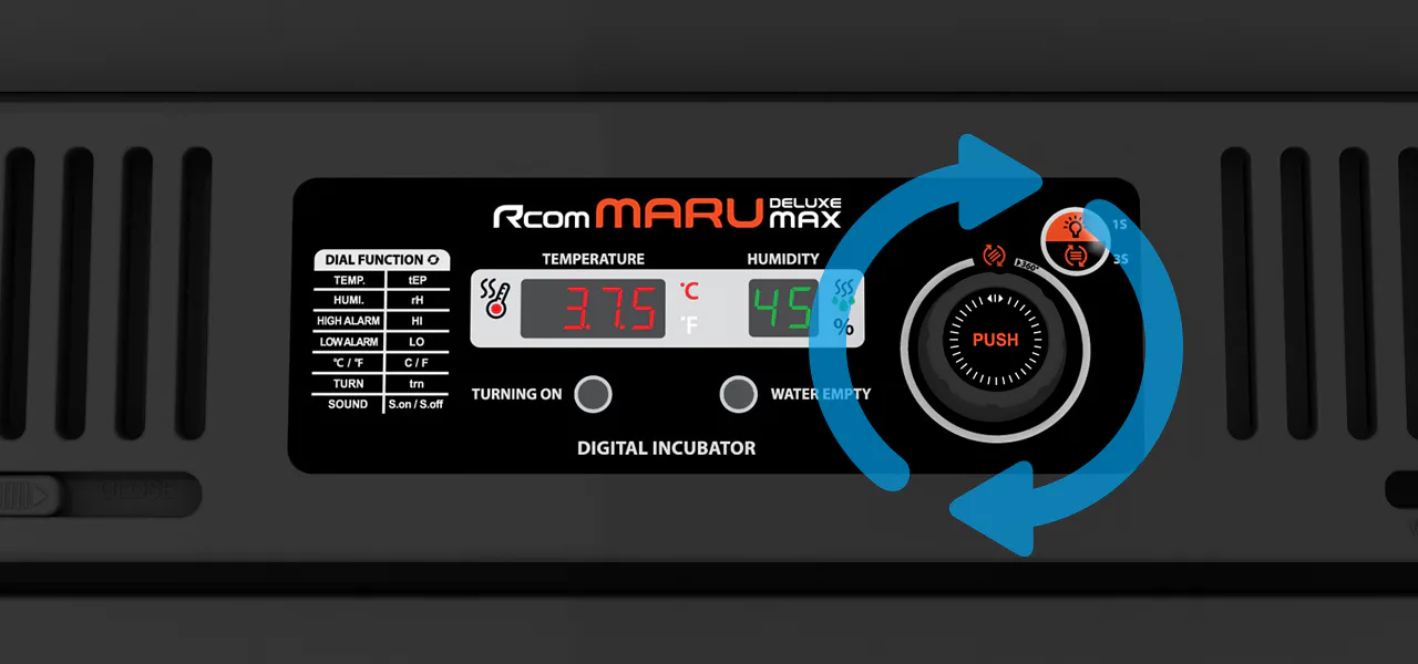 Rcom MARU DELUXE MAX 100: Поворотный регулятор настроек