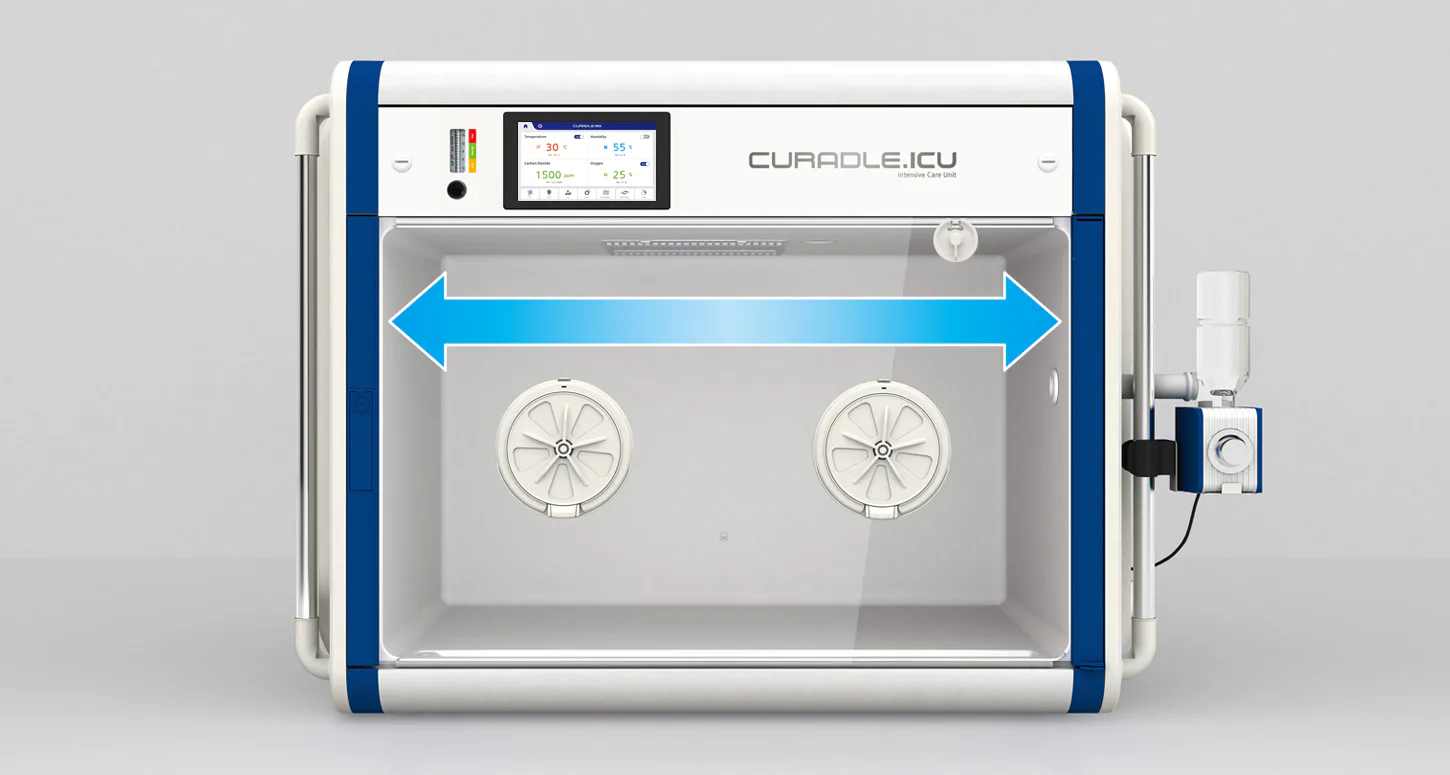 Curadle Smart Incubator PRO 190: Широкая рабочая камера Curadle 190